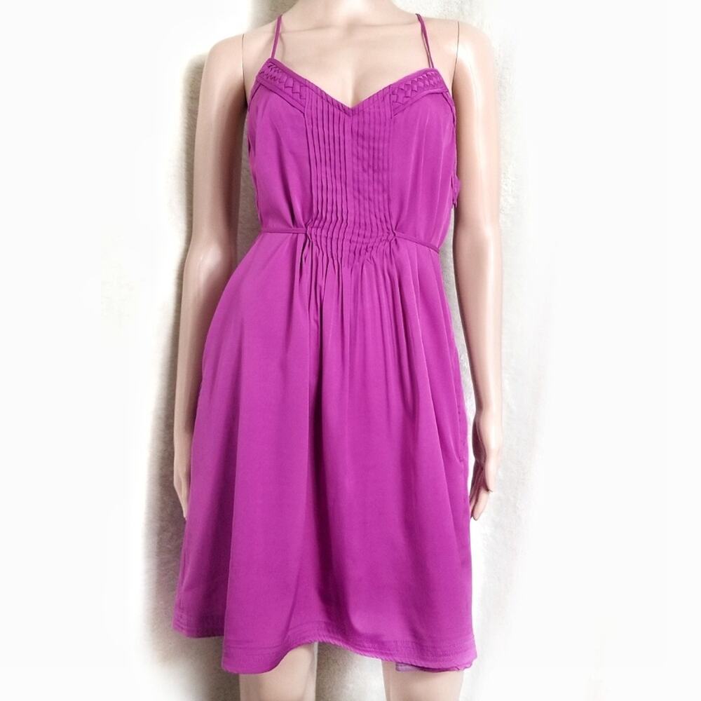 Ecoté | Magenta Cross Strap Dress with Pockets